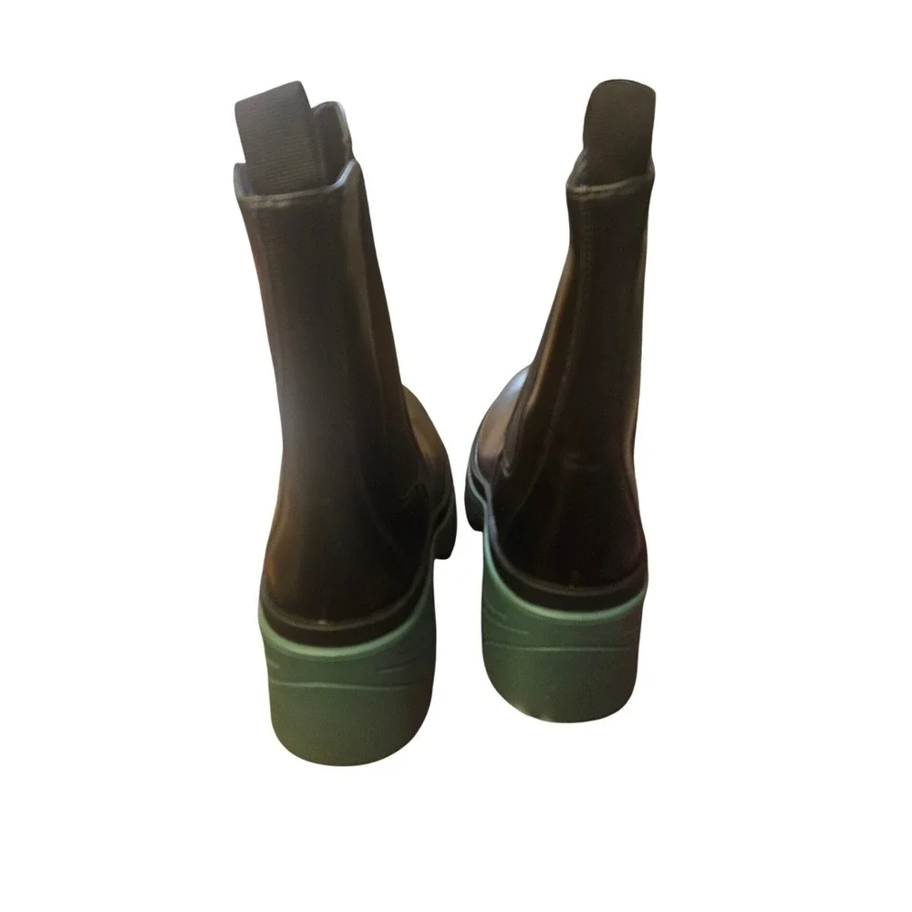 Room of Fashion YORK-01 Womens Chelsea Boots‎ Black Sage Green Lug Sole Platform